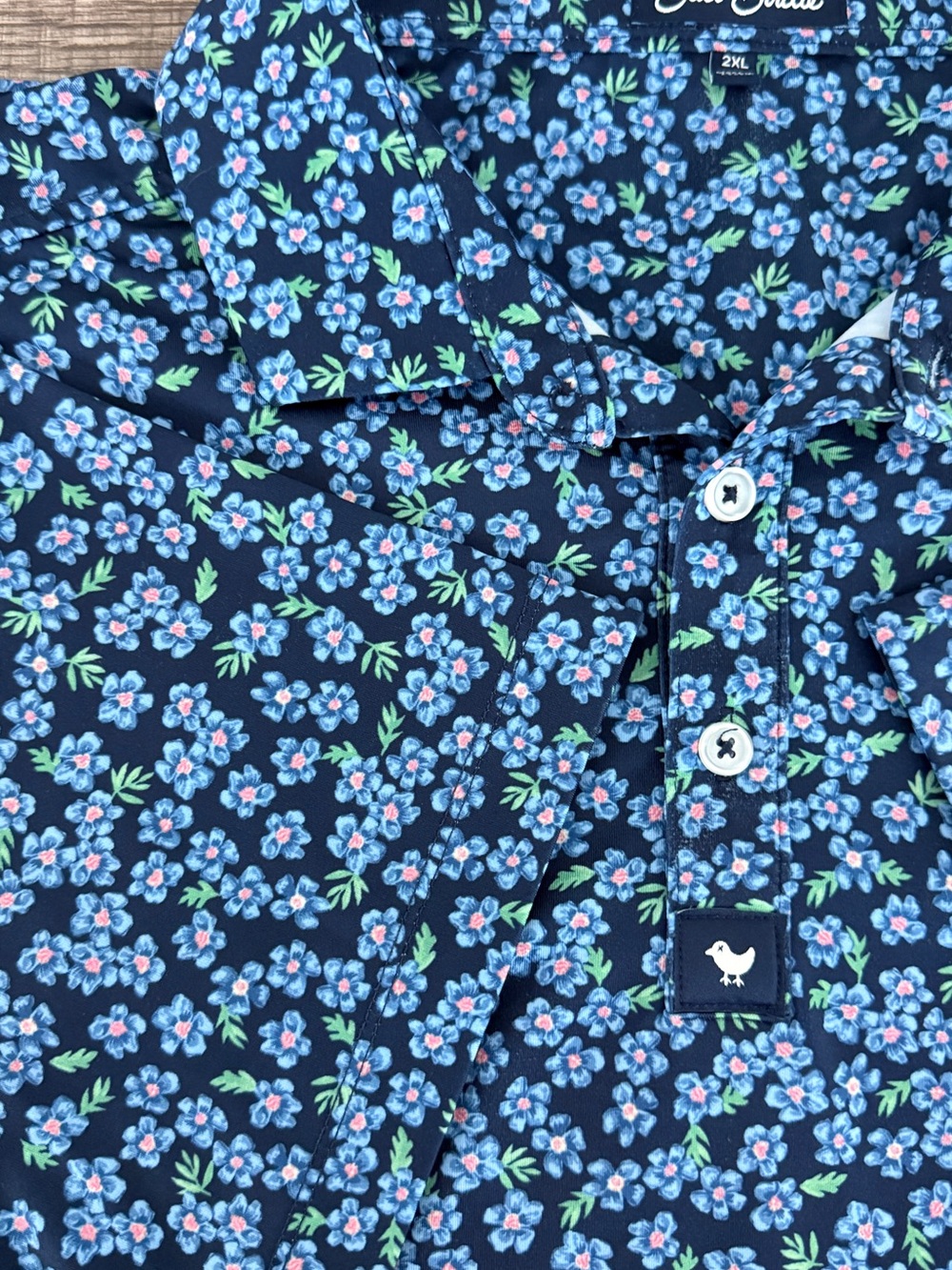 Bad Birdie Men’s “Lily Lilac” Polo - XXL Floral
